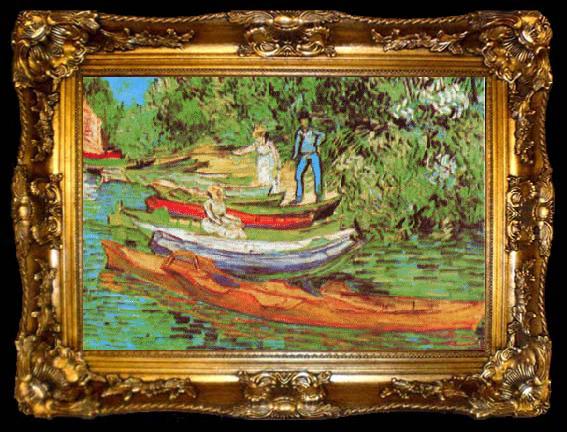 framed  Vincent Van Gogh Bank of the Oise at Auvers, ta009-2